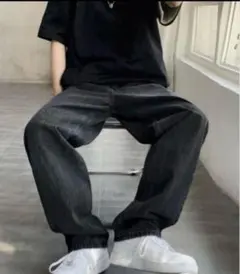 最終値下げ！早い者勝ち！　ヴィンテージ　ライク　ルーズストレートデニムパンツ