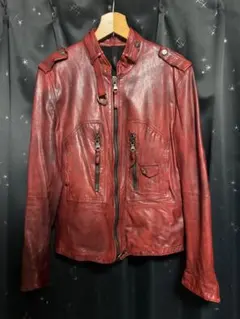 archive leather jacket gimmick red punk
