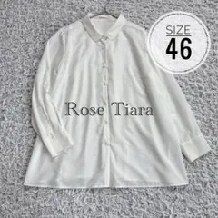 SALE中♪Rose Tiara パールボタンバックプリーツシャツホワイト 46のサムネイル
