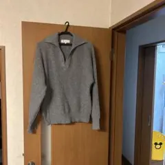 スキッパーニット グレー 長袖