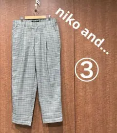 ☆ニコアンド☆チェック柄 ワイドパンツ☆サイズ③☆niko and…のサムネイル