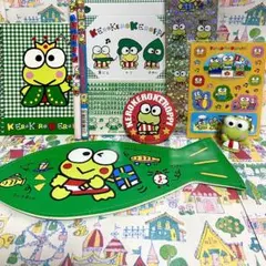 サンリオレトロ ケロケロけろっぴ フラットポーチ カセットインデックス シール他