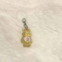 ケアベア めじるしアクセサリー クリアマスコットチャーム　ガチャ　黄色　イエロー
