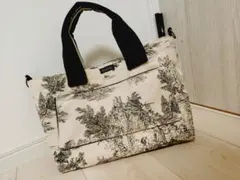 《ハンドメイド商品》トワルドジュイ♡リネン♡トートバッグ♡Dカン付き♡チェック