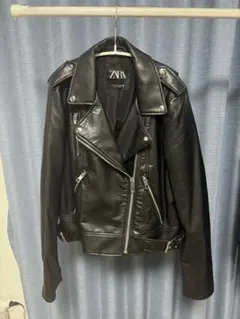 美品　ZARA ライダースジャケット　黒　ブラック　ダブルライダースジャケット