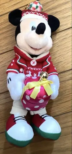 ミッキー クリスマス ぬいぐるみバッチ