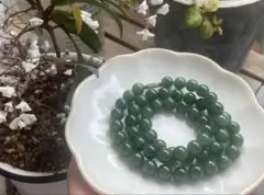 天然和田玉（碧玉）ネックレス 7.8mm珠 華やかさと気品