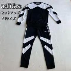 【国内未発売モデル】アディダス セットアップ スウェット M バイカラー 黒白