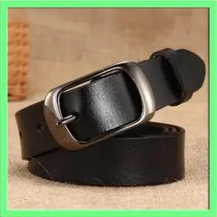 ベルト レディース 牛革レザー 無地 シンプル カジュアル 黒 ゴルフオフィス