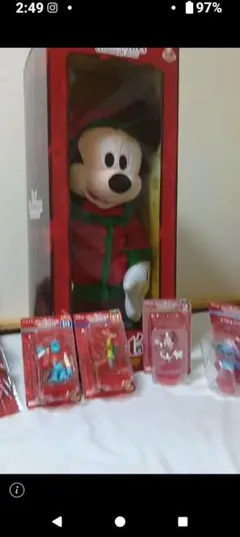 ミッキーマウス クリスマスぬいぐるみ 約70cm