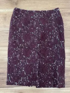 総レース　スカート　ボルドー　ママスーツ　セレモニースーツ　ユナイテッドアローズ