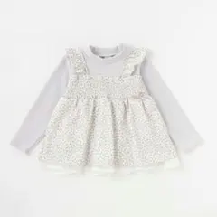 petit main 小花柄ドッキングチュニック 100㎝　フリル　レイヤード