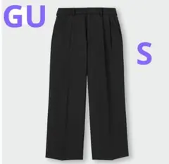 GU メンズ ツータックバギースラックス ブラックS