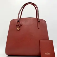 ［美品］デルヴォー セピア　Dチャーム　トートバッグ　ミラー付き　レッド