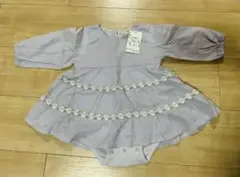 petit main 薄紫 フリル付きワンピース　80 未使用品