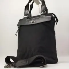 19109✨️ヴィヴィアンウエストウッド オーブ金具 2way トートバッグ 黒