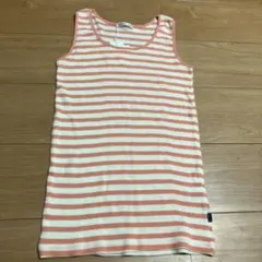 SIMPLE LIFE オレンジと白のストライプ　タンクトップ