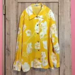 VINTAGE イエローフラワープリントシャツのサムネイル