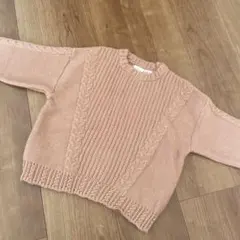 ZARAキッズ　4〜5y 110cm ケーブル編みピンクニットセーター