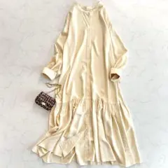 美品 アキラナカ Juliette dress リネン ロングシャツ ワンピース