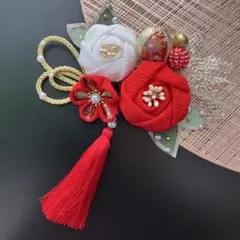 ベビーヘアバンド 和-153 ハンドメイド 水引 つまみ細工 ちりめん細工
