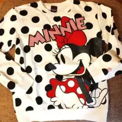 140cm ミニーマウス ドット柄 トレーナー　ベビードール　洗濯のみ