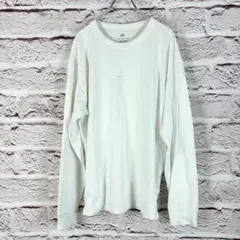 p386 NIKE 長袖カットソー ホワイト 刺繍ロゴXL