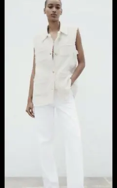 人気✨ZARA スリーピース 3P スーツ バーズアイ柄 ラペルピン チェーン