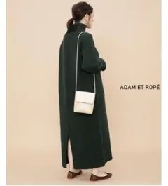 アダムエロペ＊タートルバックスリットニットワンピース＊グリーン