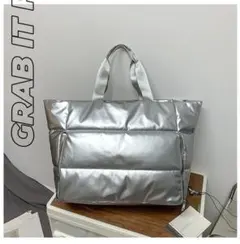 935トートボストンバッグシルバー 大容量ジムヨガボストンショルダー旅行2way