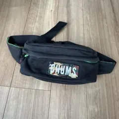 CHUMS ボディバッグ ブラック 迷彩パッチ