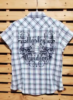 Harley-Davidson 半袖 チェックシャツ 刺繍のサムネイル