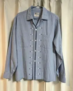 希少50s 60sVINTAGEJayson開襟シャツUSA製ロカビリー霜降りM