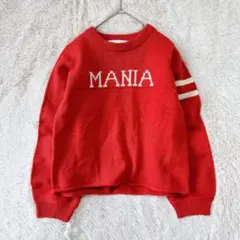 イーハイフンワールドギャラリー ロゴ ニット プルオーバー 袖ライン y2k 赤