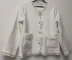 ビジュー、パール付きカーディガン