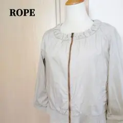 ROPE　ロペ　ノーカラージップアップコットンジャケット　ライトベージュ　11のサムネイル