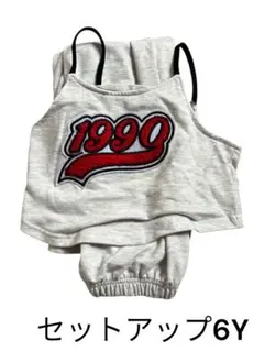 セットアップ 1990刺繍 6Y グレー