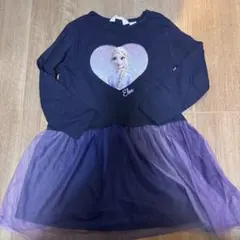 H&M エルサ プリント ワンピース 長袖