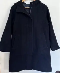 フード付きウールコート