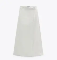 ZARA ラップパンツ グレー ハイウエスト ワイドパンツ オフィス