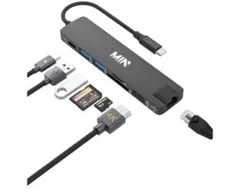 USBCハブ7in1 4K HDMI/有線LAN 100Mps /PD100W…