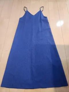 GU ノースリーブ ロングワンピース S 青
