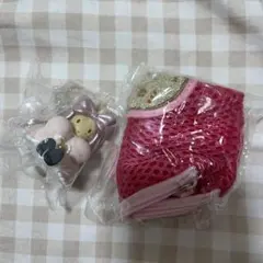 サンリオ さがら刺繍 メッシュポーチ バレエリボンフィギュア マロンクリーム