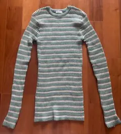 FREAK'S STORE 長袖カットソー 緑と白のストライプ