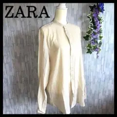 美品　ＺＡＲＡ　ザラ 長袖　シャツ エスニック スタンドカラー ユニセックス