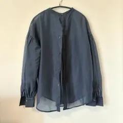 期間限定値下げ✨️GU シアーブラウス ブルーブラック M
