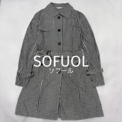 ソフール ギンガムチェック トレンチコート ベルト付き モノトーン 春秋