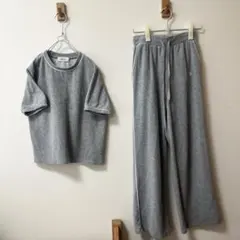 ミラオーウェン★パンツセットアップ ストレッチ ピンストライプ セミワイドパンツ ミラオーウェン☆パンツセットアップ ストレッチ ピンストライプ