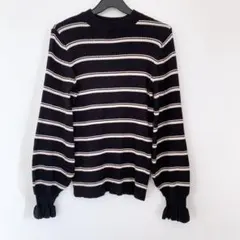 used★美品　Heatherヘザー　ボーダーニット　黒