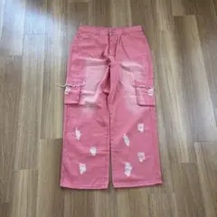 00s archive buggy fade wide denim pink